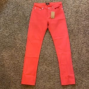Pink A.P.C. skinny jeans in pink color size 26